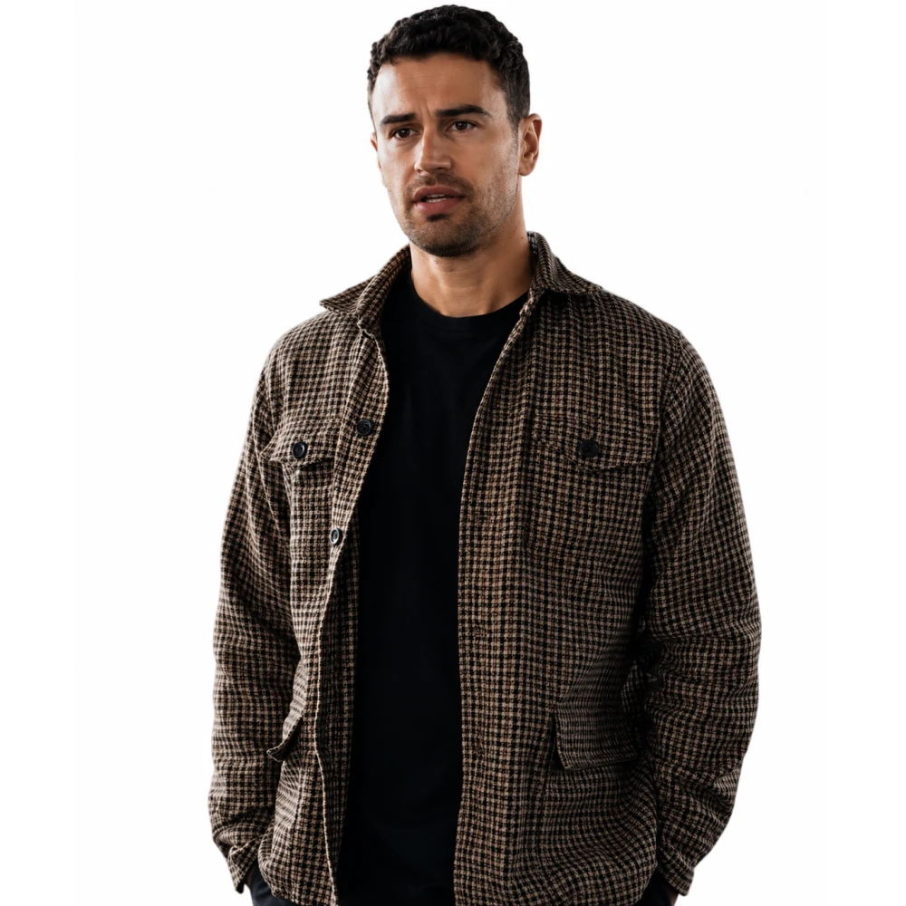 Theo James The Gentlemen Eddie Horniman Brown Checkered Jacket